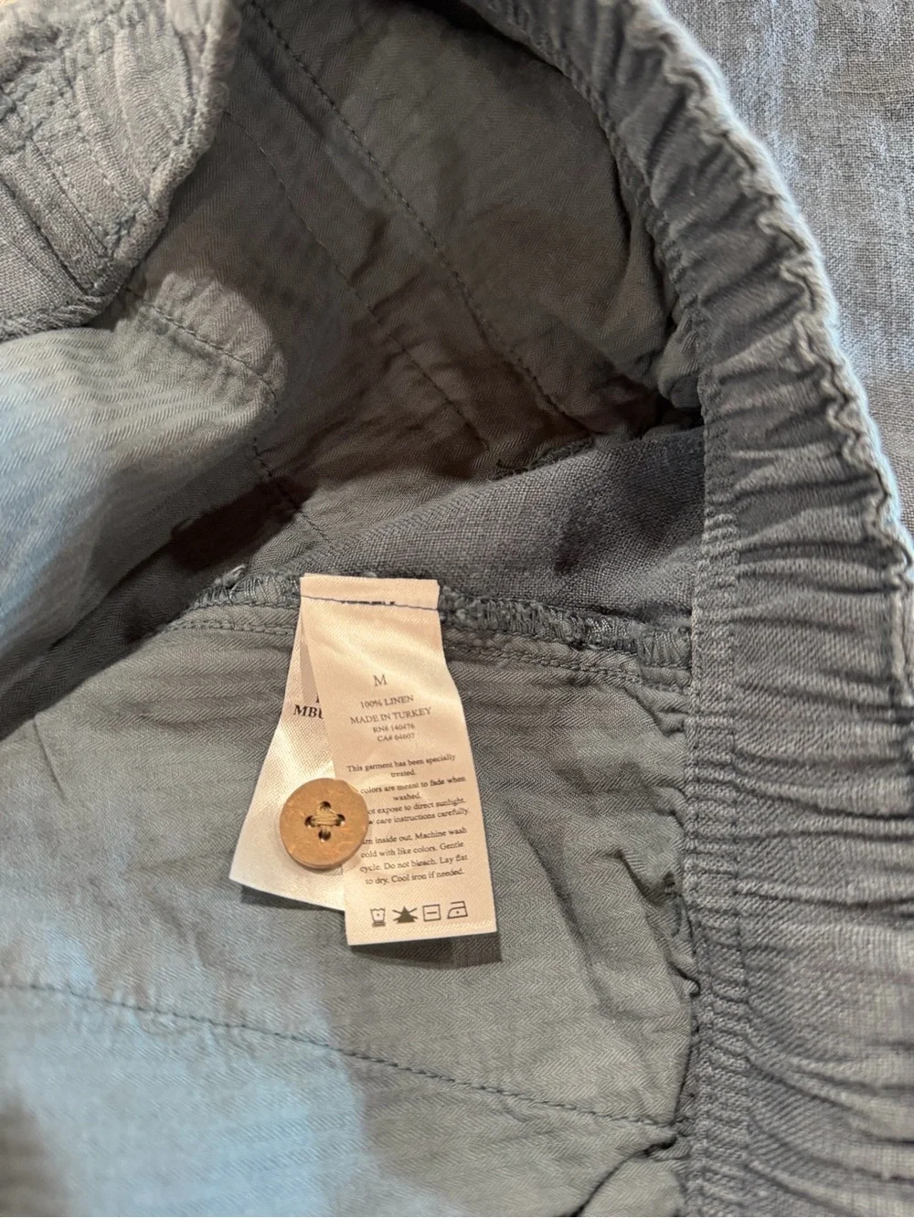 Faherty Men’s Linen Drawstring Pants Medium Washed Navy Blue 100% Linen